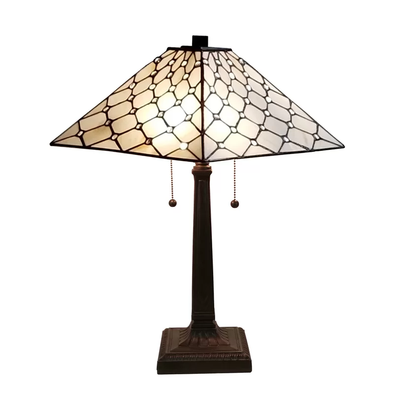 Amora Lighting Tiffany Style Stained Glass Desk Lamp