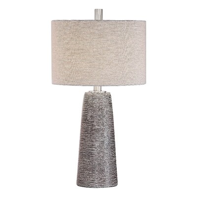 Uttermost 1-Light Coastal Ceramic Table Lamp in Bronze/Light Gray