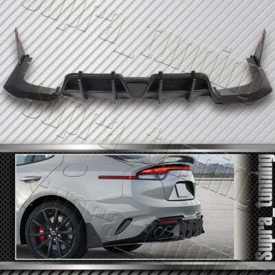 Rear Bumper Diffuser Spoiler Lip W / Smoke LED Light For 2018-2023 Kia Stinger