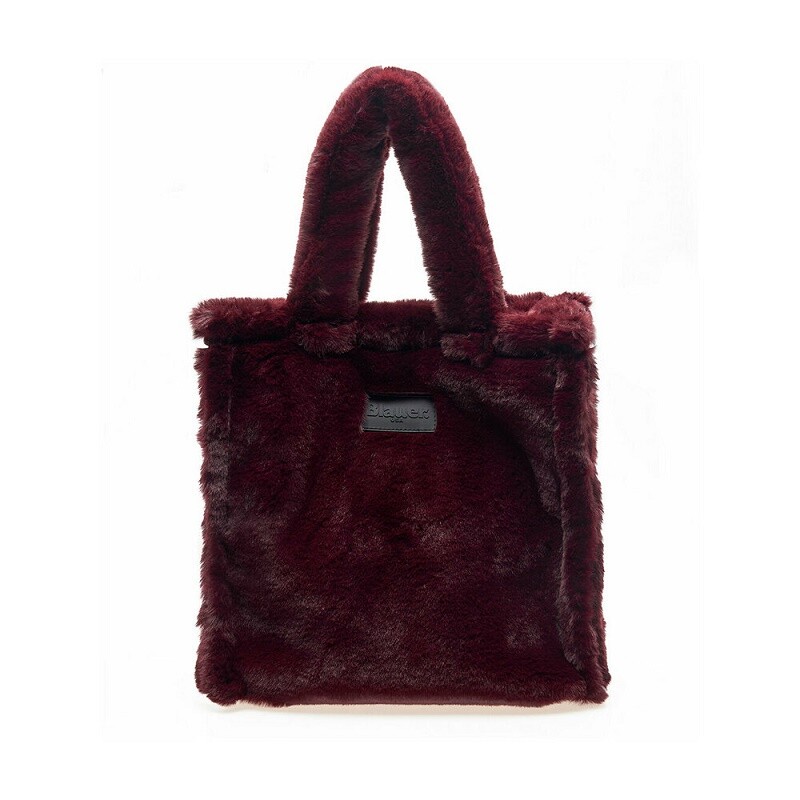 

Сумка для покупок Blauer Size Furfy Bag ИЗ искусственного меха бордового цвета с логотипом черного цвета