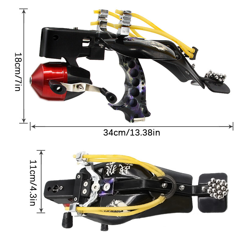 High Precision Slingshot Catapult Dart Fishing Hunting Reel Laser Telescopic Bow
