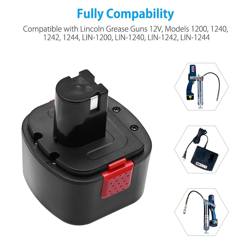 4.0Ah Battery For Lincoln PowerLuber 12V/14.4V Grease Gun LIN-1201 1200 NEW