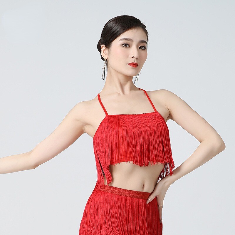 lady-latin-belly-dance-blouse-tassel-top-halter-wrap-performance-practice-fringe
