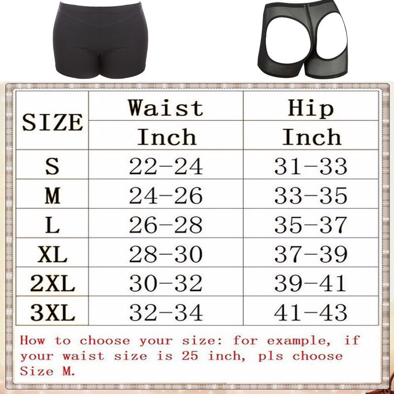 Padded Bum Pants Enhancer Shaper Panty Butt Lifter Booty Boyshorts ...