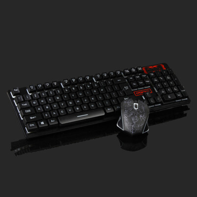 Rainbow LED Gaming Keyboard and Mouse Set Multi-Colored Backlight Mouse