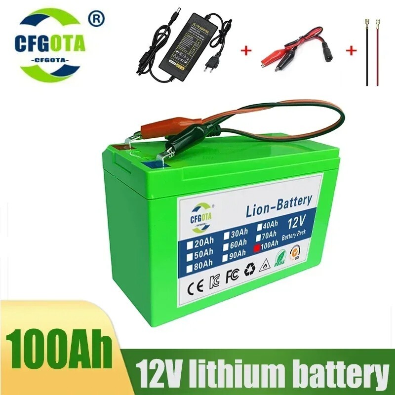 Rechargeable Battery Rv 12V 100AH Lion 20A Discharge Rate SOLAR