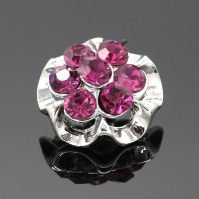 PURPLE Rhinestone Cluster Button Charm for Noosa Ginger Snaps Jewelry 18mm