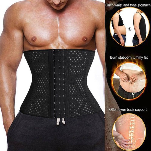 Men's Waist Trainer Body Shaper Tummy Girdle Belt Belly Fat Burner Corset S-2XL