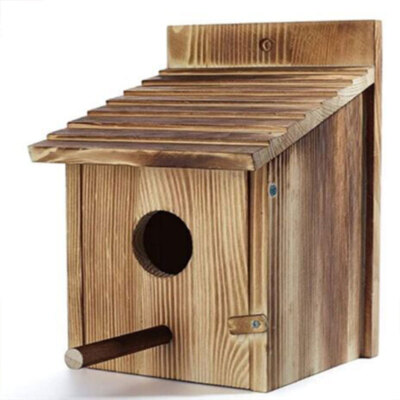 Outdoor Wooden Bird Feeding Build House Window Feeder Bird's Nest W/ Suction Cup