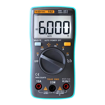 102 Multimeter 6000 Counts Back Light AC/DC Ammeter Voltmeter Ohm Frequency Diod