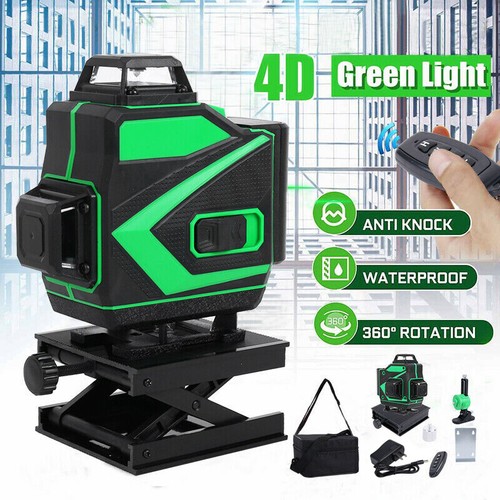 4D 16 Lines Green Laser Level Self Leveling 360&deg; Cross Line Measure Tool 131ft
