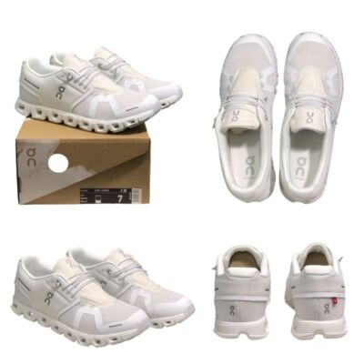 2024 new On Run Cloud 5 Lightweight All White Women's Running Shoes