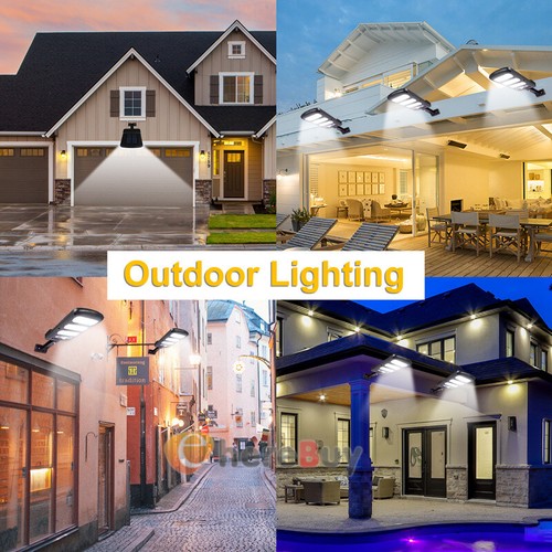 LED Solar Street Lights w/Remote Garden Wall Lamp Industrial Security Road Bulb