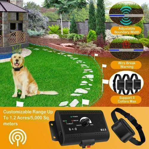 Wireless Electric Dog Fence Containment System Shock Training Collars For 2 Dogs
