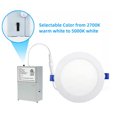 6PCS 6 Inch 3CCT Ultra-Thin LED Recessed Ceiling Lights,3000K/4000K/5000K Select