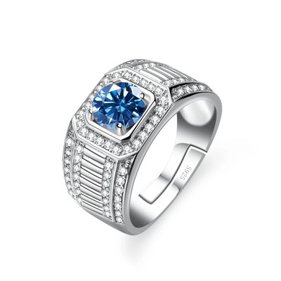 JoyceJelly Männer 1Ct D Farbe Moissanite Luxus Sterling Silber 925 Schmuck