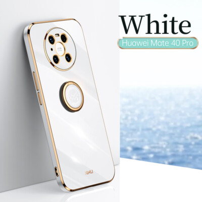 Plating Case For Huawei P40 P30 Lite Mate 20 Shockproof Ring Holder Phone Cover