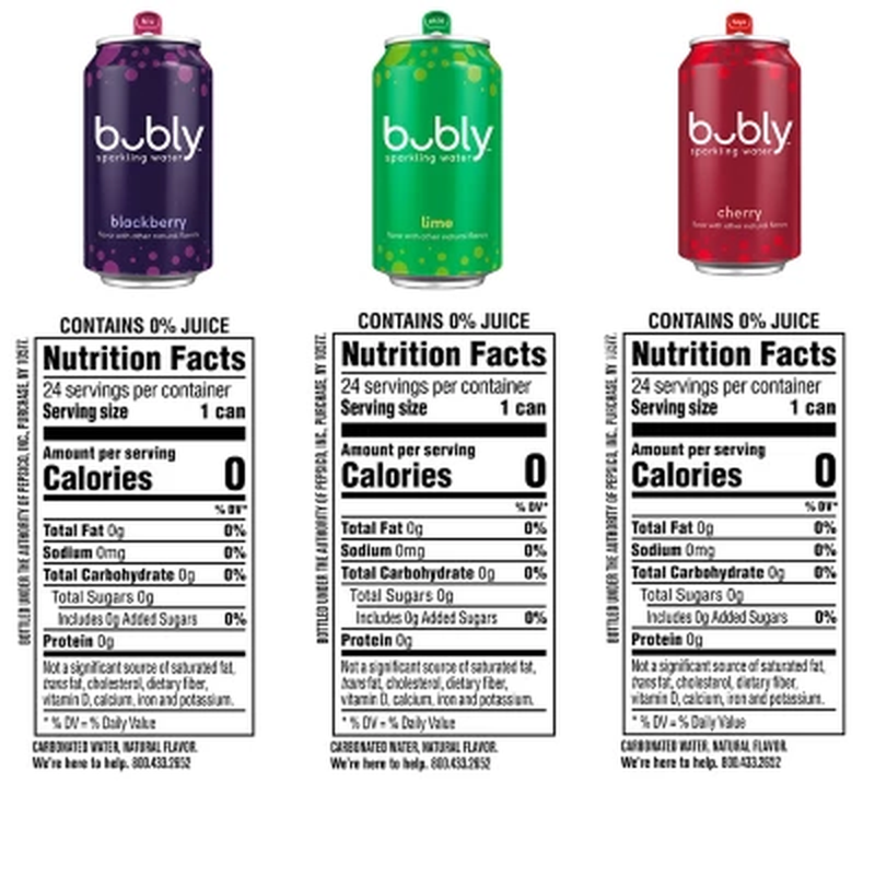 bubly Sparkling Water Variety Pack, 12 fl. oz., 24-Pack - Assorted Flavors