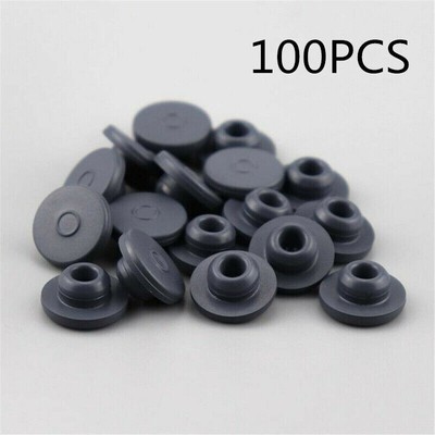 100PCS Rubber Stoppers Self Healing Injection Ports Inoculation For 13mm Opening