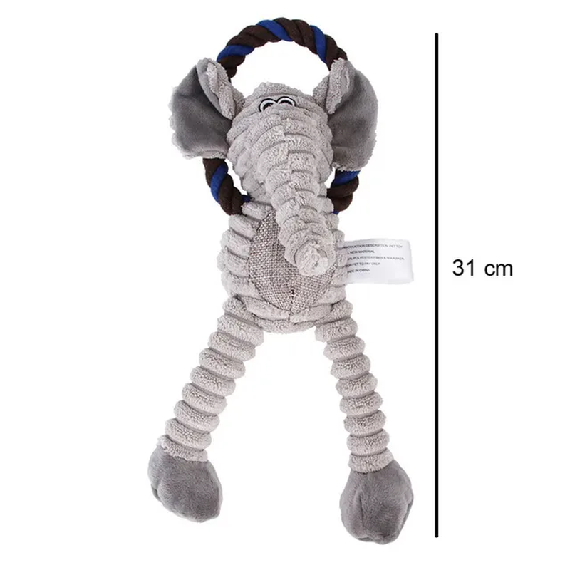Dog Plush Toys Pet Squeaky Animal Toy Dog Bite-Resistant Clean Teeth Chew Toy Pe