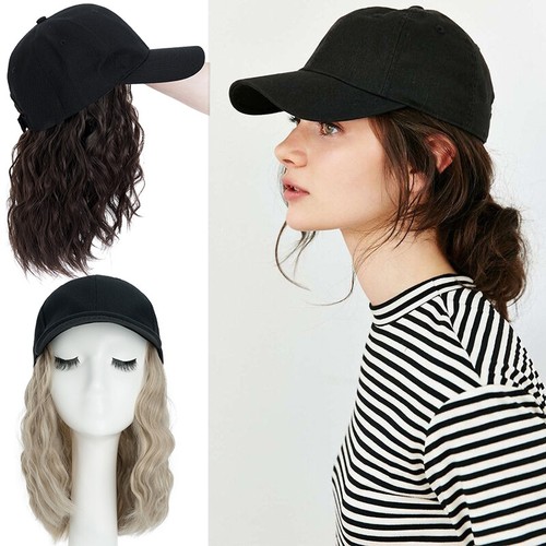 8in Baseball Cap With Heat Resistant Synthetic Curly Hair 