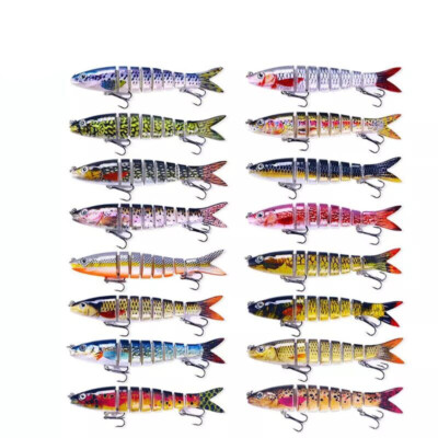 16PCS Lot Multi Jointed Fishing Lure Swimbait Bait Wobblers 8 Segment Tackle