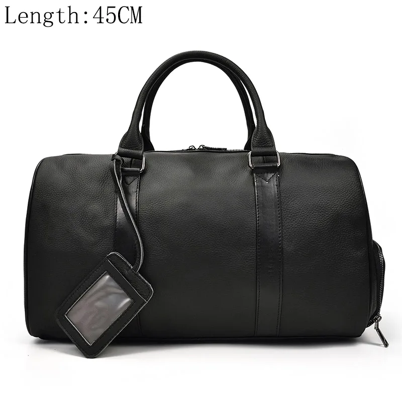 Big Capacity Genuine Leather Travel Duffel Bag for Men Women Soft Leather Bag 