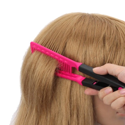 Details About Women Hair Straightener Hair Dress Styling V Shape Comb Diy Salon Hairdressing