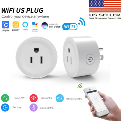 4X Tuya WiFi Smart US Plug Switch Socket Outlet Remote Control for Alexa Google
