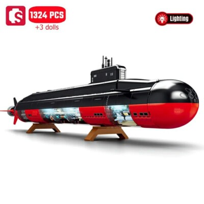 1324pcs Nuclear Torpedo Submarine building blocks set