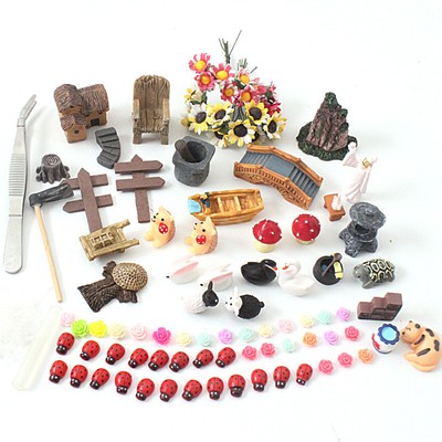 99pcs/set Miniature Fairy Garden Ornament Pot DIY Craft Accessories