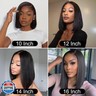 Straight Bob Wigs Human Hair 200% Density 13x4 HD Lace Front Wigs for Black Women Short Bob Wig Human Hair Wear And Go Glueless Pre Plucked Lace Frontal Wigs Natural Color 10 Inch