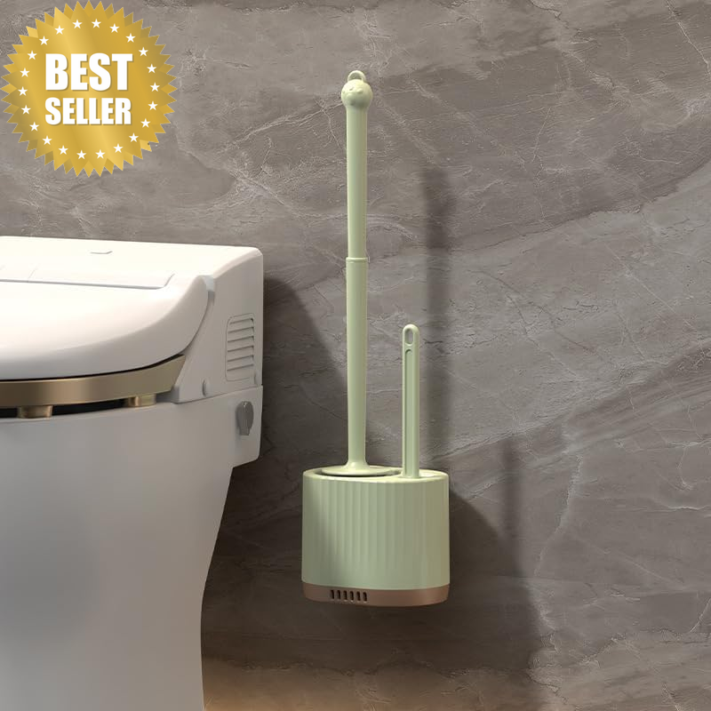 Toilet Brush and Holder Set – Flexible TPR Bristles, Quick-Drying Bathroom Clean