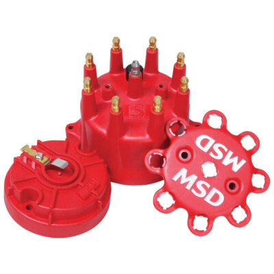 MSD Cap and Rotor Kit 84315; Replacement, Pro-Billet (small diameter) Red