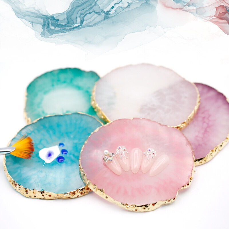 Resin Stone Nail Art Palette Holder For Gel Nail Polish Painting Mix Stir Plate