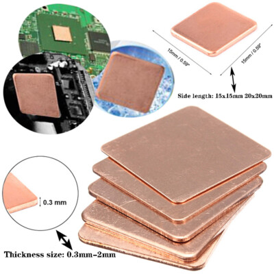 0.3-2mm  Laptop Coppers Sheet Plate Strip Shim Thermal Pad Heatsink Sheet