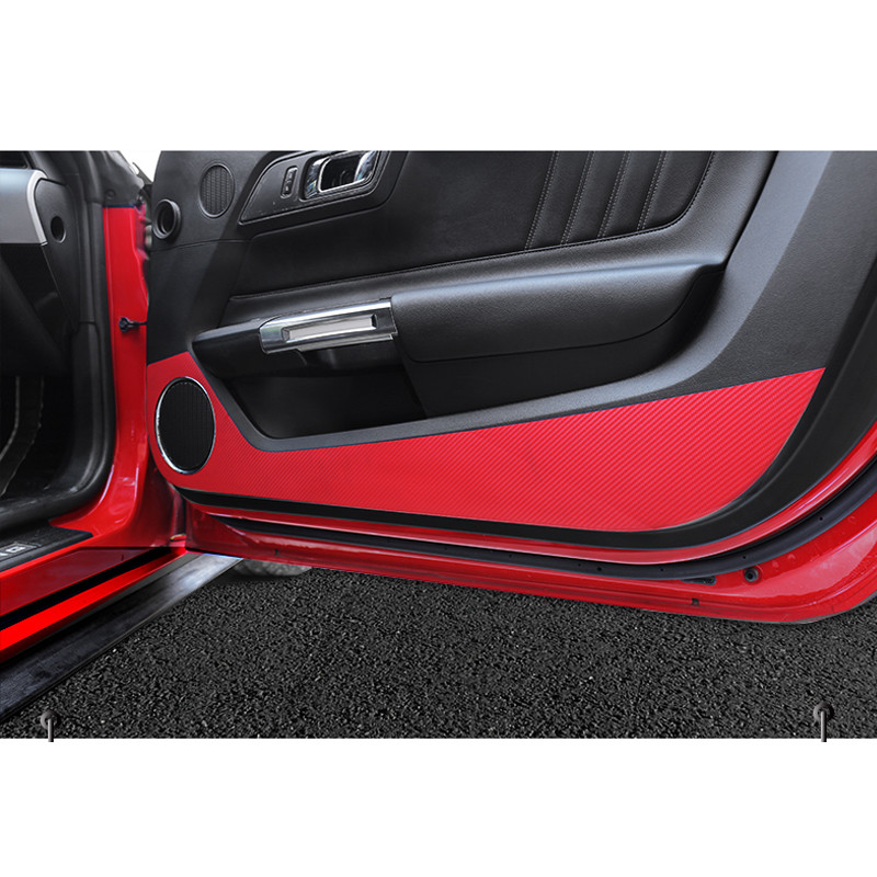 Details About 2pc Car Interior Door Edge Stickers Carbon Fiber Cover Zb For Ford Mustang 15 17