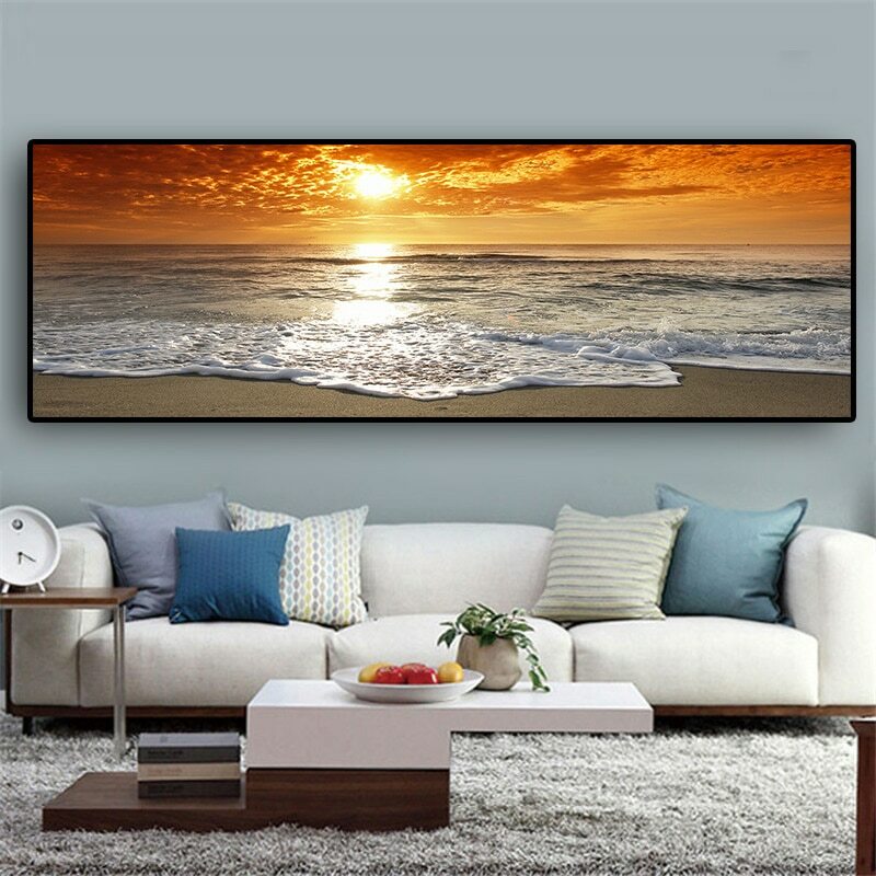 Canvas Painting Sea Beach Landscape Canvas Wall Art Home Decor Posters & Prints