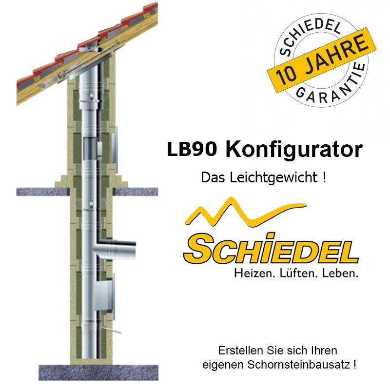 Schiedel LB90 Leichtbauschornstein Konfigurator Schornstein Schacht Kamin leicht