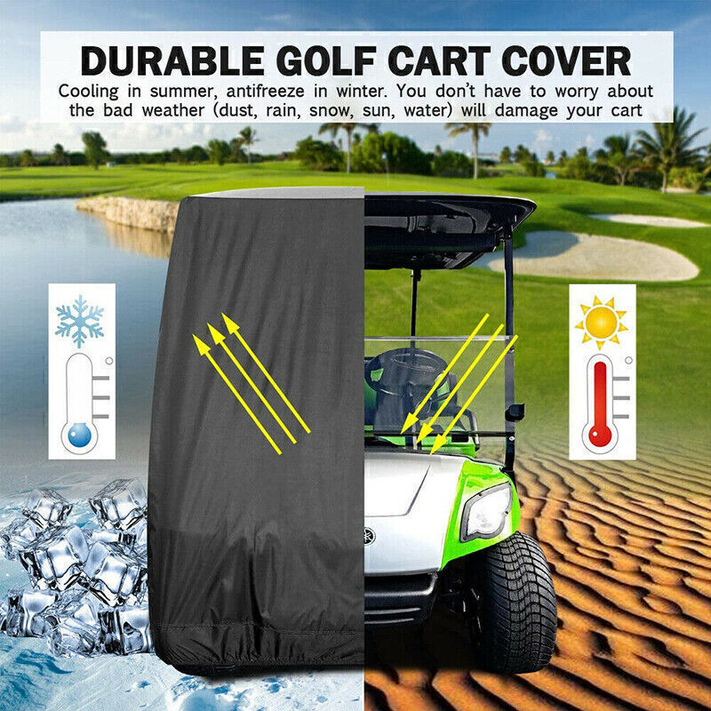 1/2x Waterproof 4 Passenger Golf Cart Cover For Yamaha EZ Go Club Car Sunproof