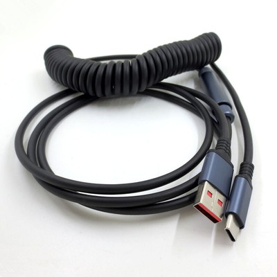 Mechanical Keyboard Aviator Cable Aviation Connector Coiled Type-C USB Cord