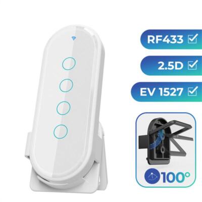 Wire-free Multi-control 433mhz Smart Home 4-gang Wireless Touch Glass Remote Con