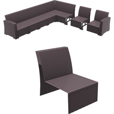 Compamia Monaco Patio Armless Chair in Brown