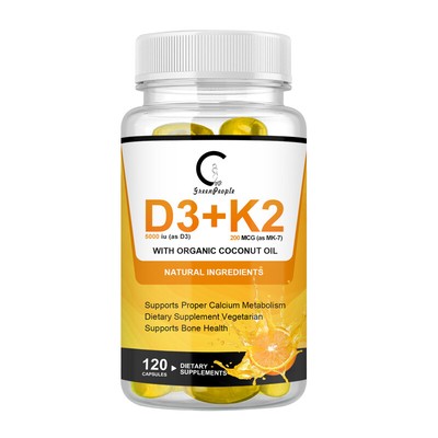 Vitamin K2 (MK7) with D3 5000 IU Supplement, BioPerine Capsules, Immune Health