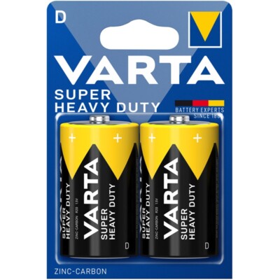 2 x Varta SuperLife Mono D MN1300 R20 LR20 1,5V Zink-Kohle Batterien Typ 2020