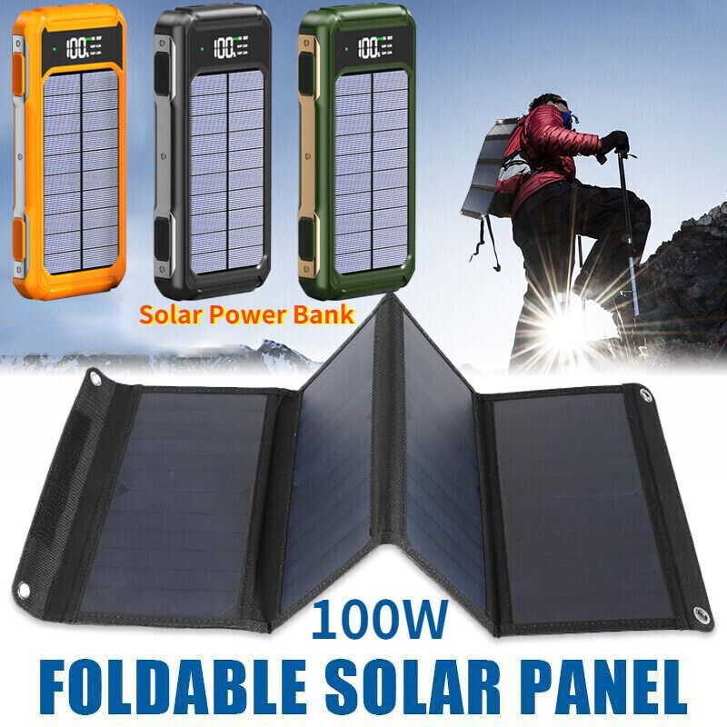 400000mAh 4 Outputs USB Portable Charger Solar Power Bank for Cell Phone Outdoor