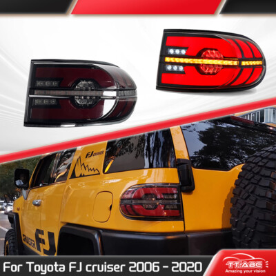 Smoke LED Tail Lights For Toyota FJ Cruiser 2006-2020 Pair Rear Lamps Assembly