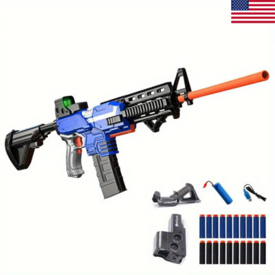 Toy Gun Automatic Sniper Rifle for Nerf Guns Bullets SBL-02A-Blue (US Stock)
