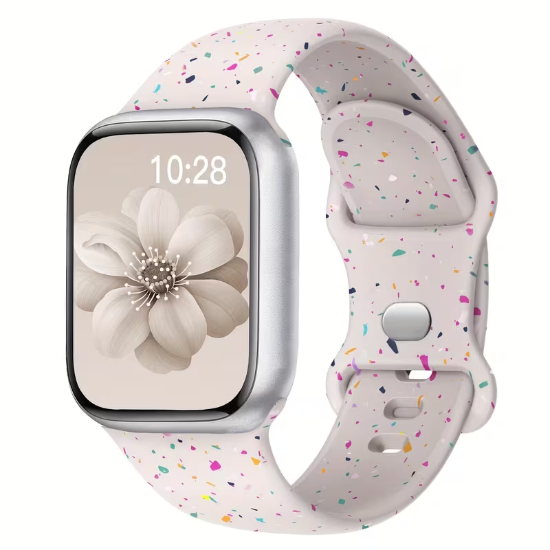 Shinny Powder Flowers Sport Bands Compatible with Apple Watch Band 38mm 40mm 41m