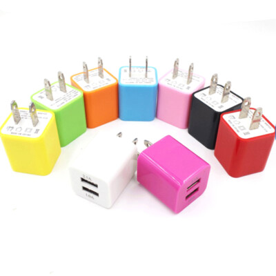 Color 2 Ports USB Output 5V Wall Charger Plug Travel Power Adapter Ph.vm